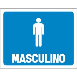 Kit 3 Placas Sinalização - Horizontal Banheiro Masculino