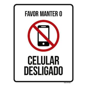 Kit 3 Placas Favor Manter Celular Desligado Ícone