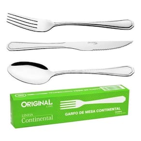 Jogo Garfo Faca Colher Inox 18 Peças Restaurante Bufffet