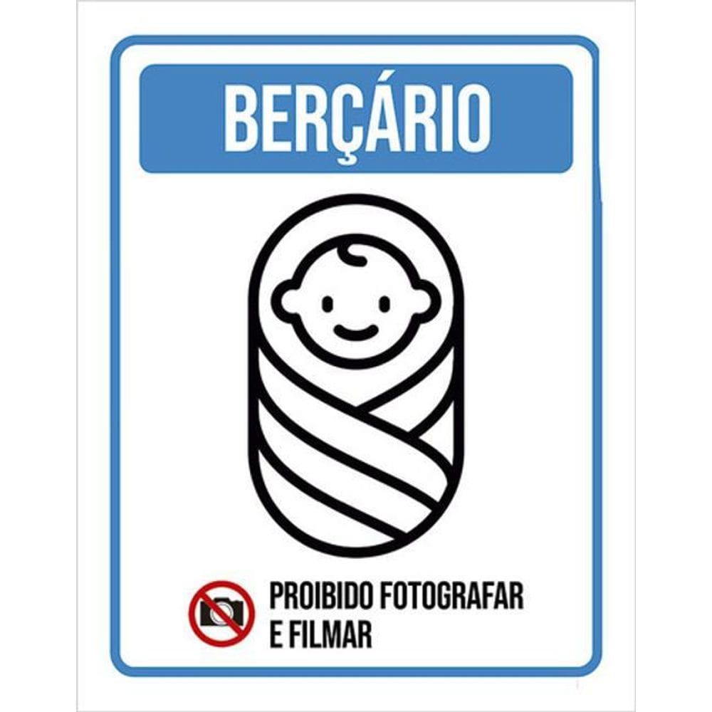 Kit 5 Placas Sinalização Berçário Proibido Filmar Fotografar