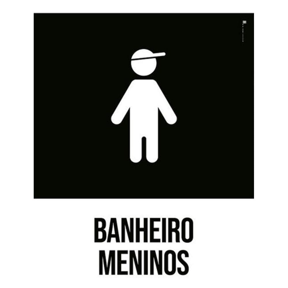 Kit 5 Placas Sinalização - Banheiros Meninos Desenho