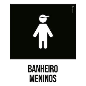 Kit 5 Placas Sinalização - Banheiros Meninos Desenho