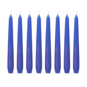 Kit 10 Velas Castiçal Lisa 20 Cm Azul Candelabro Velitas