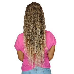 Rabo De Cavalo Cacheado Jacy 70Cm Fibra Bio Orgânica Loiro