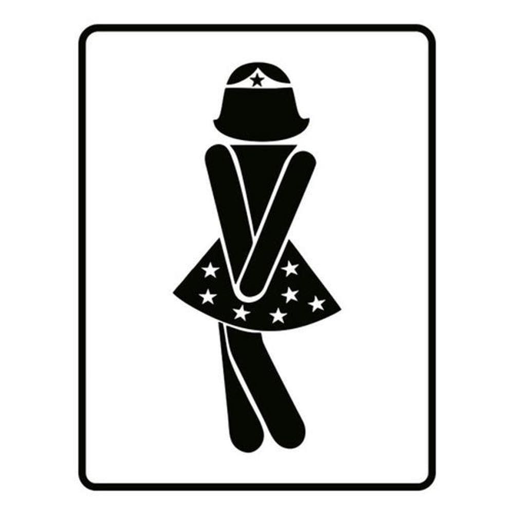 Kit 5 Placas Banheiro Feminino Mulher 36X46