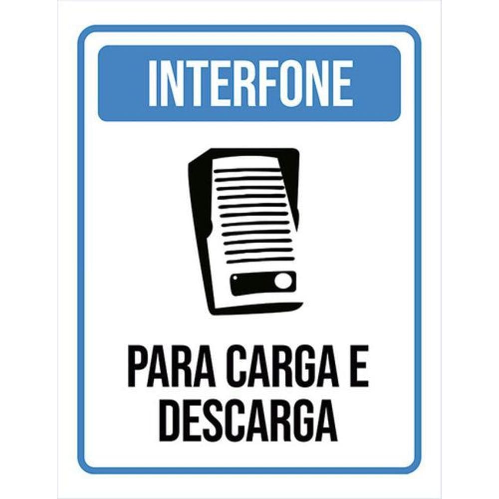 Kit 10 Placas Interfone Carga Descarga Desenho