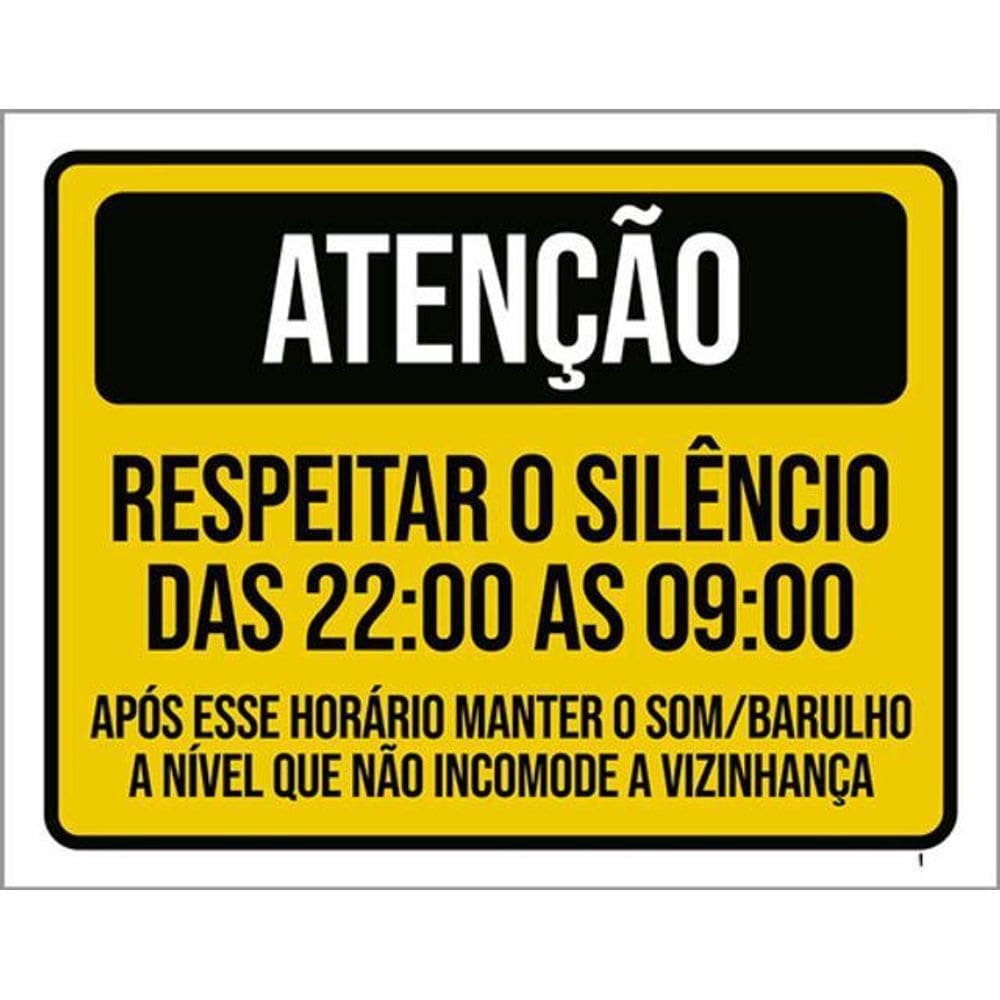 Kit 5 Placa Respeitar Silêncio Som Barulho Vizinho36X46