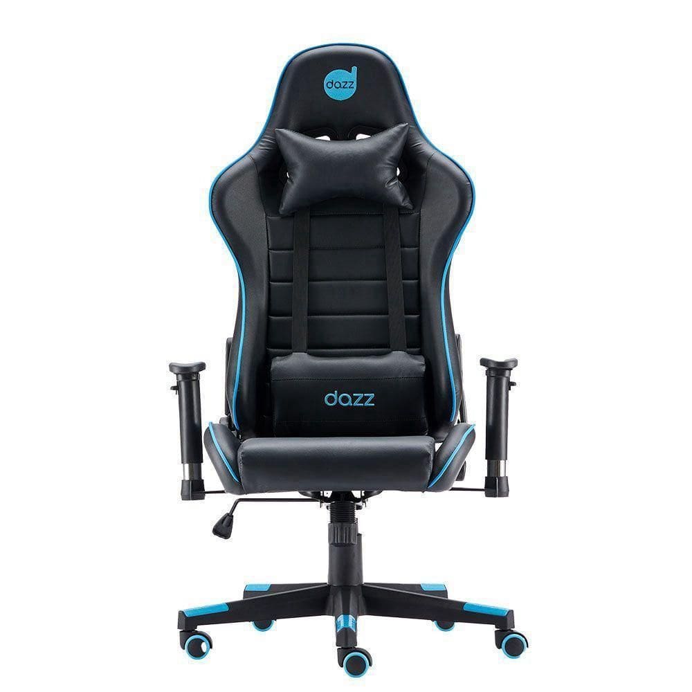 Cadeira Gamer Dazz Prime X V2 Preto E Azul Com Almofada Par