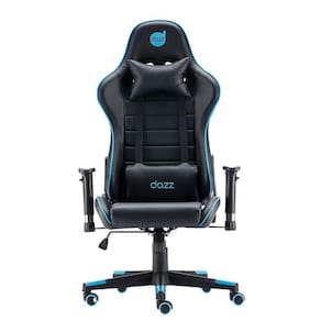 Cadeira Gamer Dazz Prime X V2 Preto E Azul Com Almofada Par