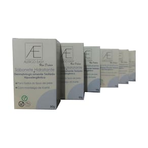 Kit 6 Sabonete Hipoalergênico Bar Hidratante Alergo Easy 90G