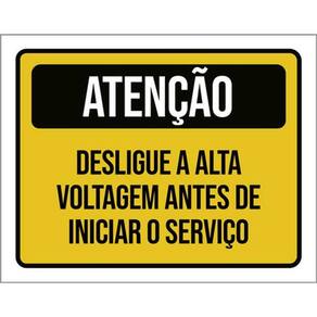 Kit 5 Placa Desligue Alta Voltagem Antes Iniciar36X46