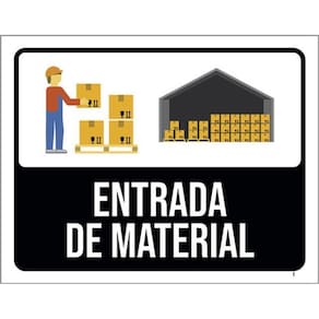 Kit 3 Placas Sinalização - Entrada De Material Desenho
