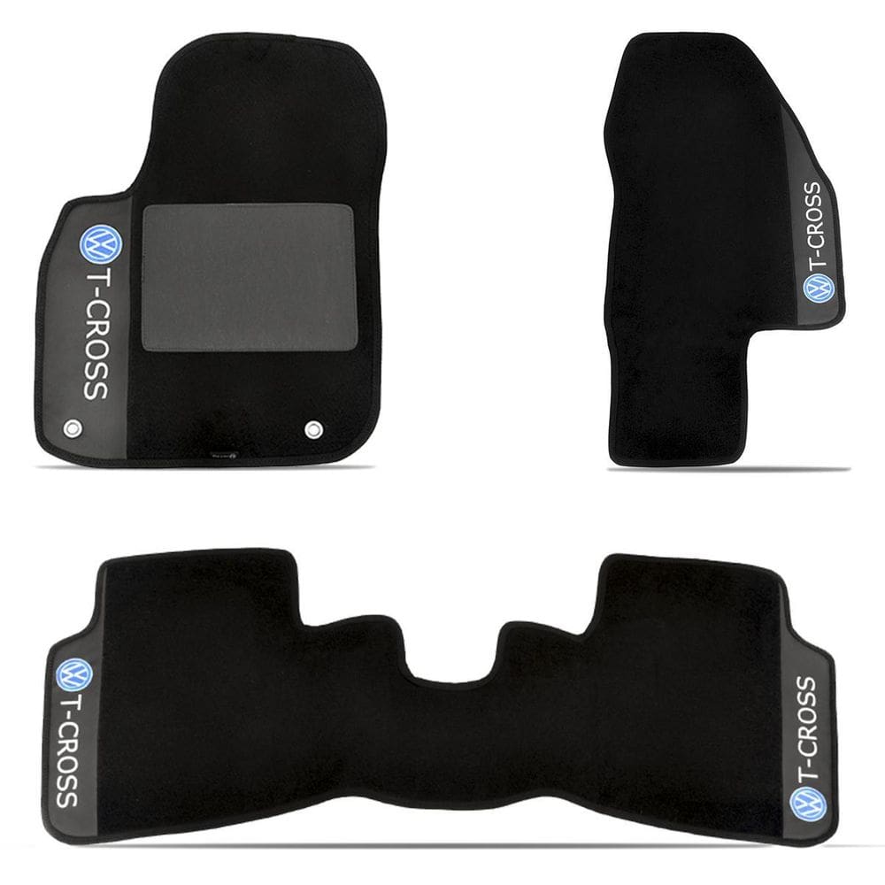 Tapete Carpete 3 Peças T-Cross - Antiderrapante