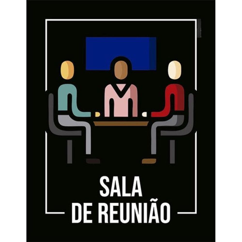 Kit 3 Placas Desenho - Sala De Reunião