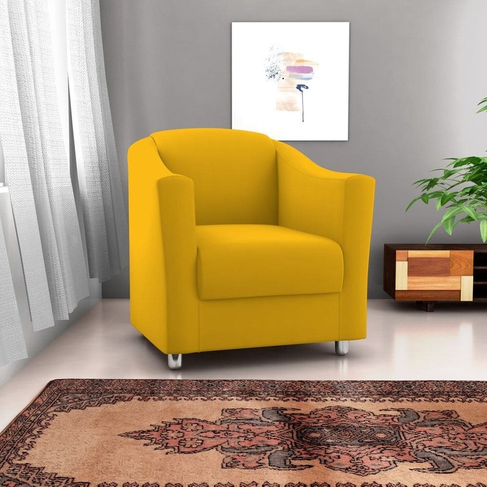 Poltrona Decorativa Bia moderna Amarelo