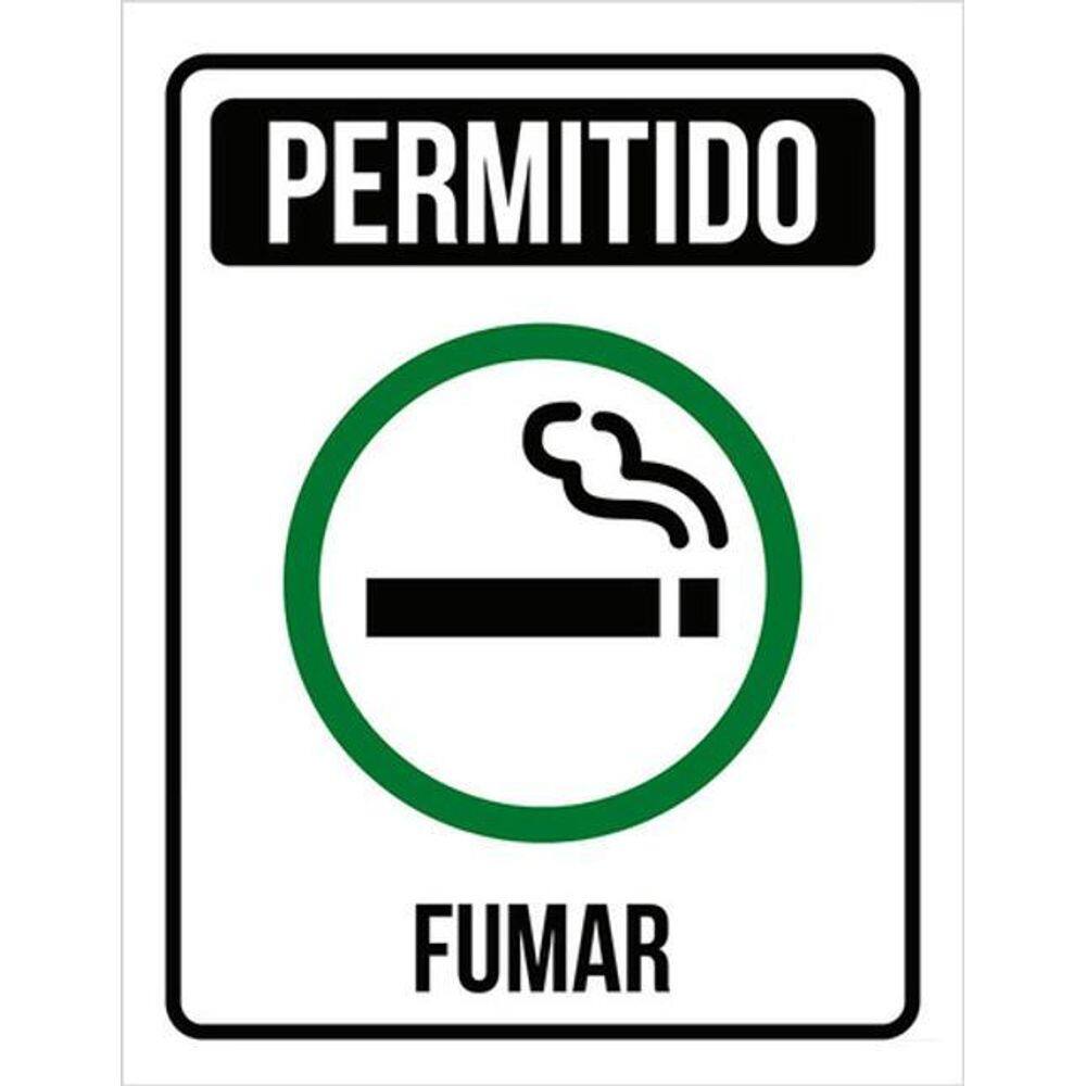 Kit 3 Placas Sinalização - Permitido Fumar