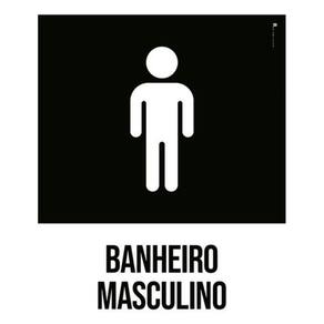 Kit 5 Placas Banheiro Masculino Desenho