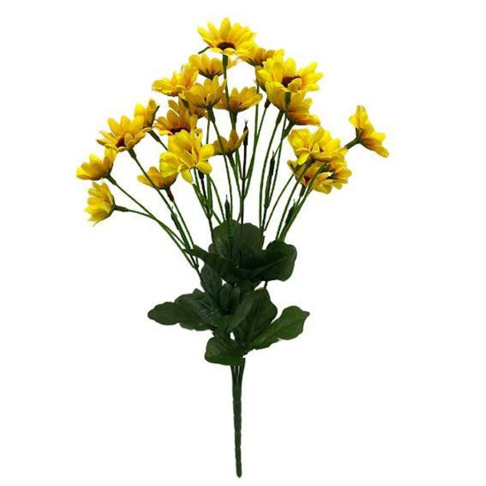 Buque Mini Botões De Girassol Com 24 Flores Flor Artificial