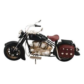 Enfeite Retrô Motociclista Motocicleta Preta Vintage - 28cm