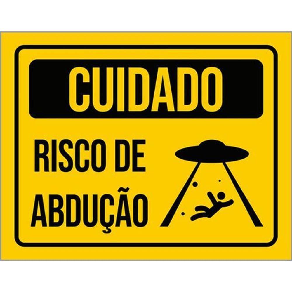 Kit 5 Placas Sinalização - Cuidado Risco De Abdução