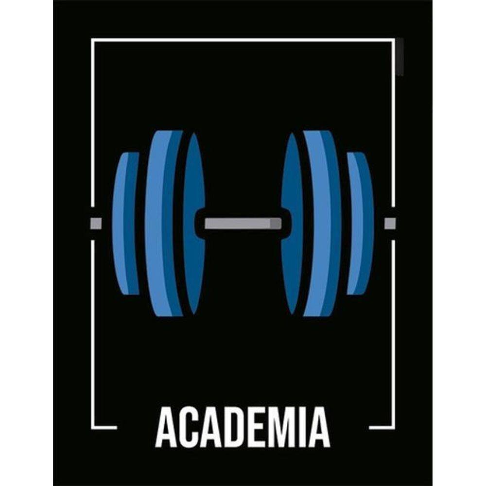 Kit 3 Placas Desenho - Academia