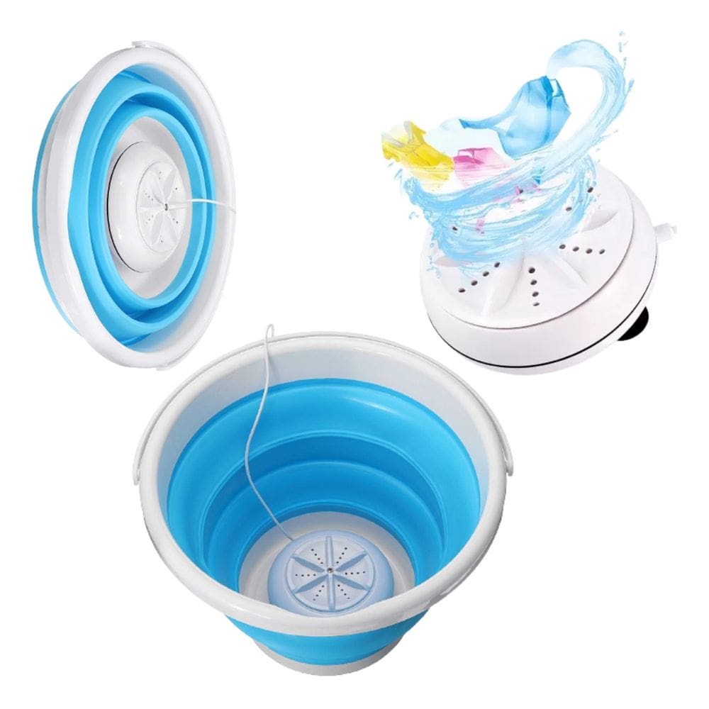 Mini Máquina de Lavar Portátil USB com Balde Retrátil de 5 Litros
