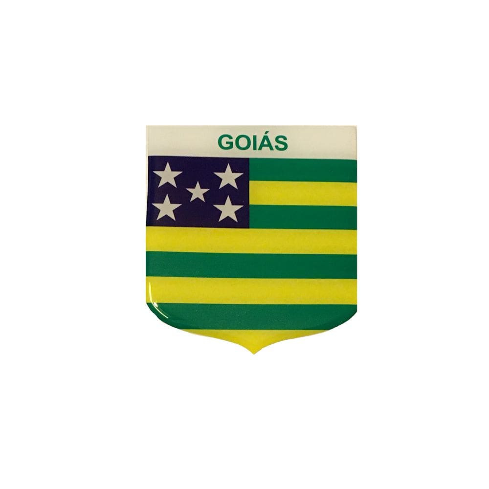 Adesivo Resinado Em Escudo Da Bandeira De Goiás