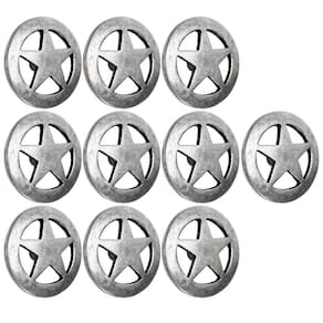 Kit com 10 Margaridas Estrela 25mm Prata Envelhecida Rodeo West 25618