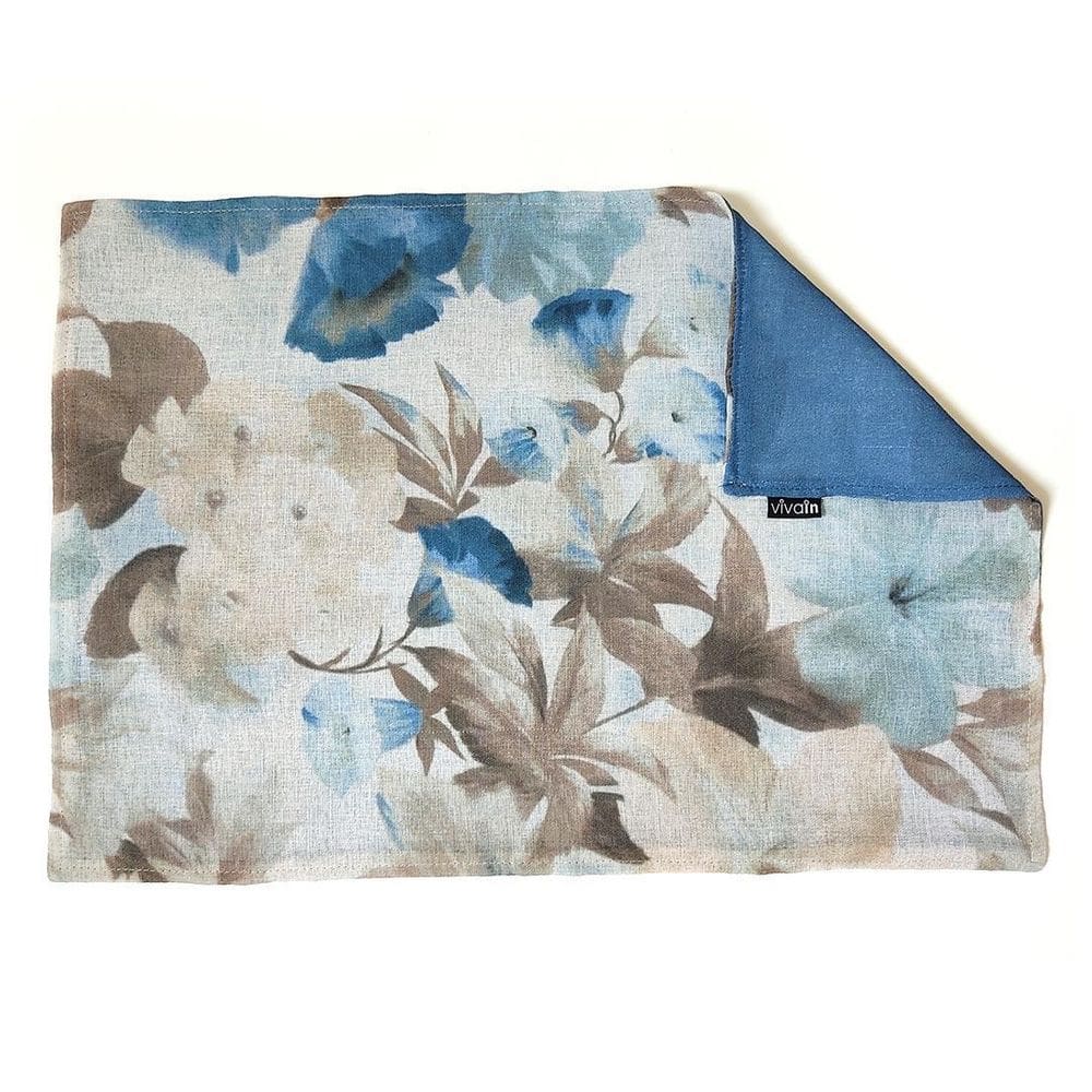 Jogo Americano 4 Peças Dupla Face Chamois Azul