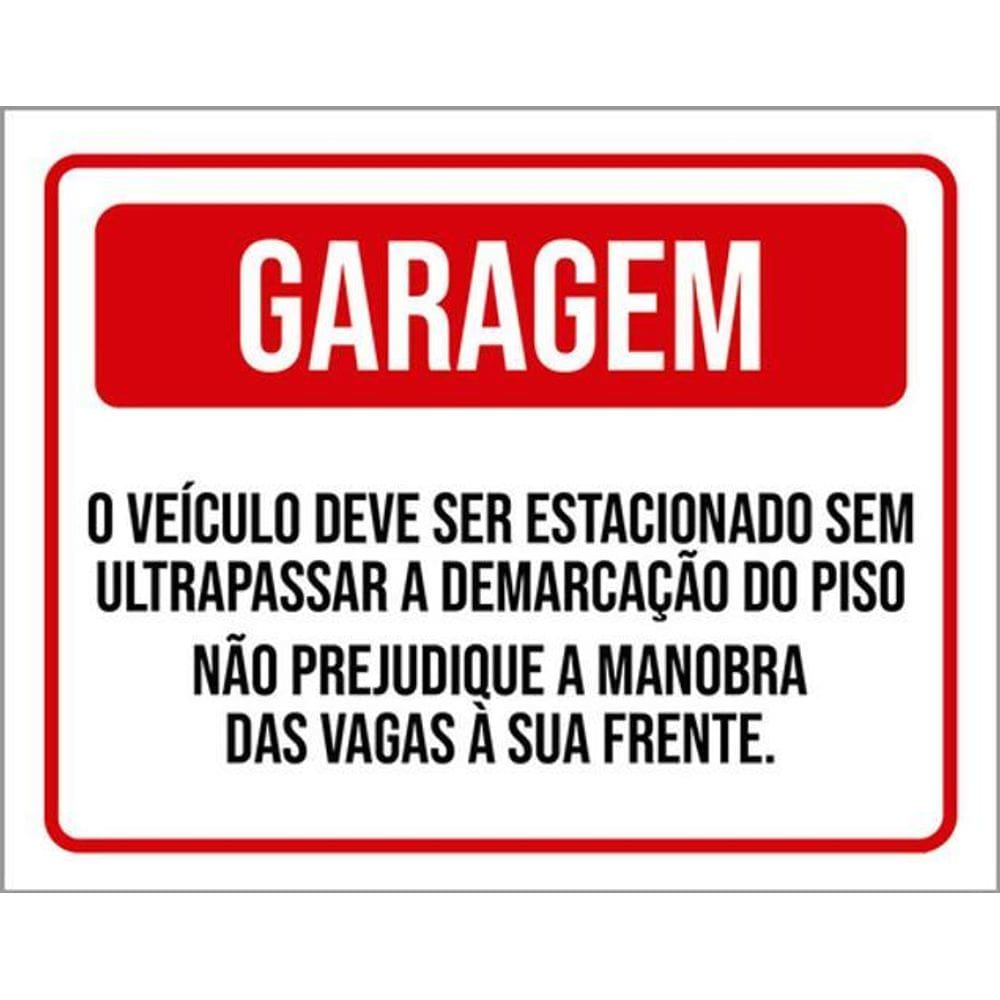 Kit 3 Placas Garagem Demarcação Piso