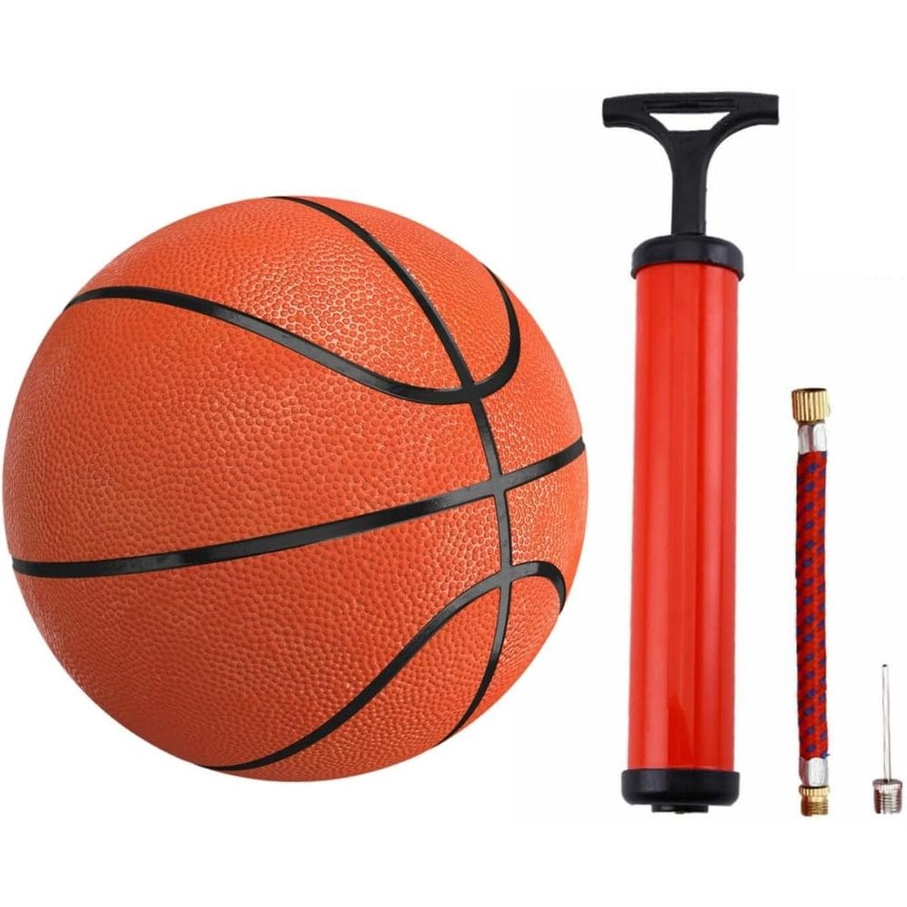 Kit Bola de Basquete Tamanho Oficial + Bomba de Encher Bola Basketball Profissional Quadra Diversão Garantida