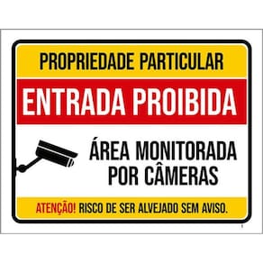 Kit 10 Placas Propriedade Particular Entrada Monitorada
