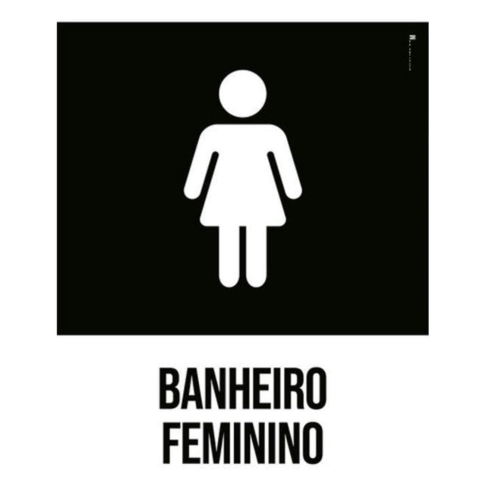 Kit 3 Placas Banheiro Feminino Desenho