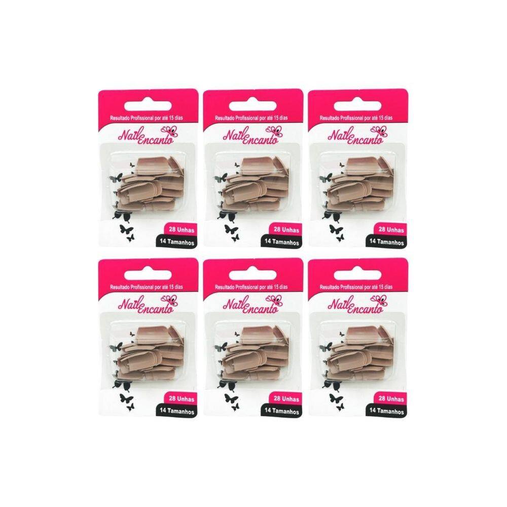 Unhas Postiças Fhaces Nail Encanto Colors Nude Com 28Un- 6Un