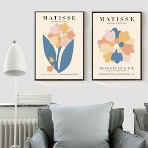 Kit 2 Quadros Florais - Matisse 45X34Cm - Com Vidro