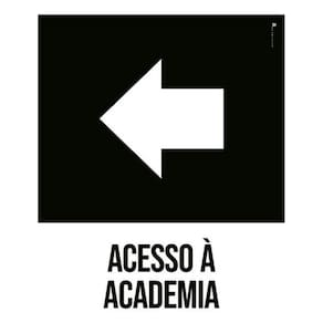 Kit 3 Placas Desenho Acesso Academia Seta Esquerda