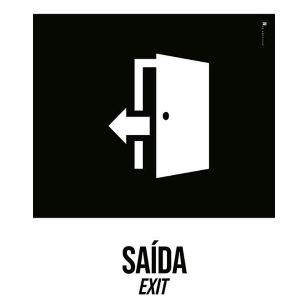 Kit 3 Placas Desenho Saída Exit