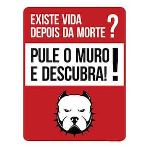 Kit 3 Placas Sinalização Existe Vida Depois Morte Pule Muro