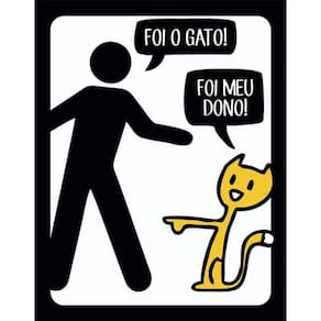 Kit 5 Placas Sinalização - Foi Gato Foi Meu Dono