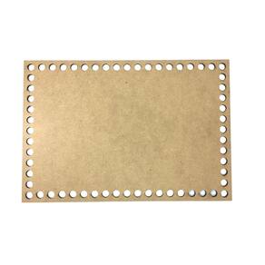 Base De Crochê Retangular Cesto Fio Malha 25 Cm Mdf 3 Mm