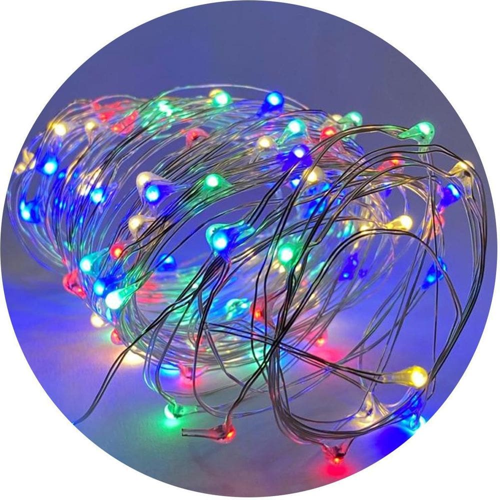 Fio De Fada Cordão Decor Fairy Light 100Led`S Colorido 10M