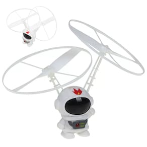 Mini Drone Astronauta Boomerang Voador Helice Sensor Movimento LED USB Bateria Recarregavel Criança Diversao