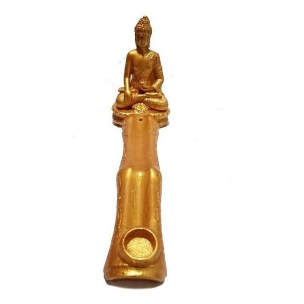 Incensário Dourado Buda Tibetano - Incensário Incenso Vareta