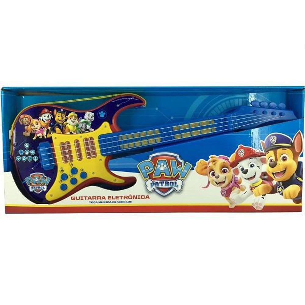 Guitarra Infantil Patrulha Canina - Eletrônica com Cinto