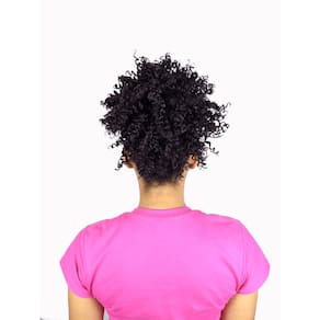 Aplique Puff Coque Afro Castanho Natural 4 Fibra Japonesa.