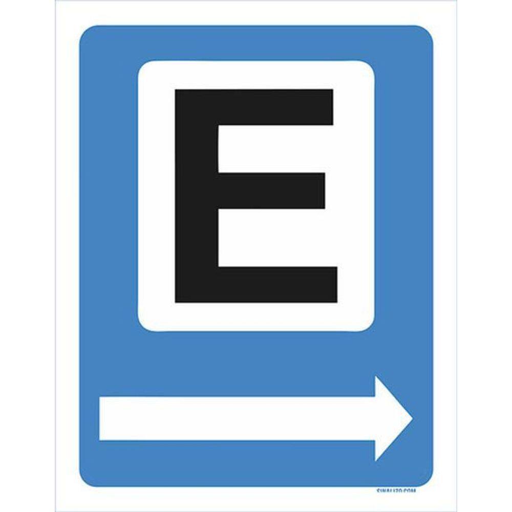 Kit 5 Placas Sinalização - Estacionar Azul Seta Direita