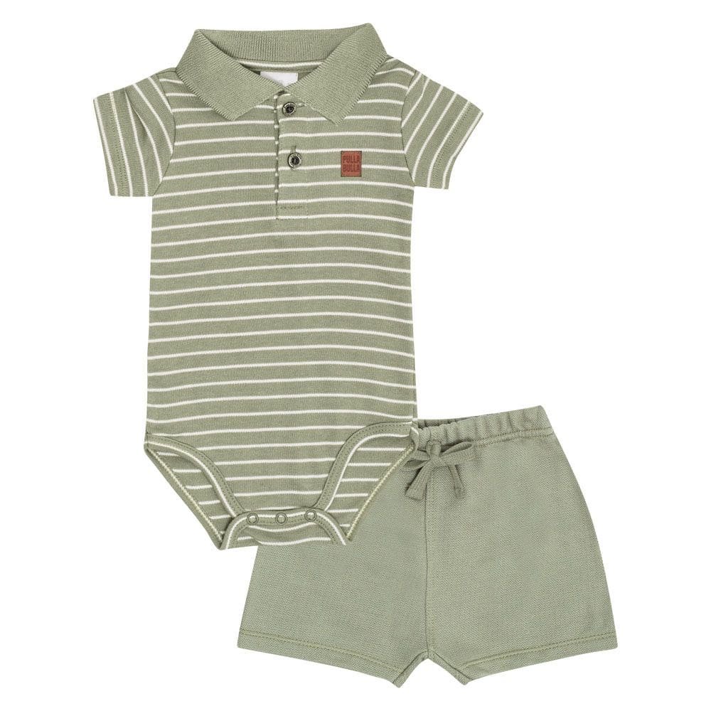Conjunto Bebê Menino - Listrado Cha Verde - 50570-1319