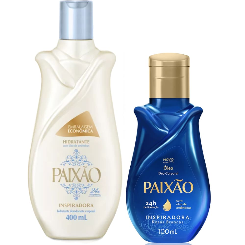 Kit Paixão Inspiradora Rosas Brancas Hidratante Corporal + Óleo Corporal