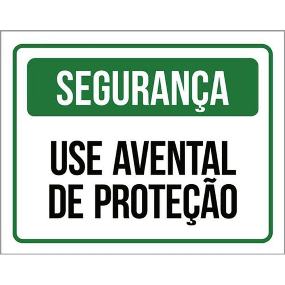 Kit 5 Placas Sinalização - Segurança Use Avental Proteção