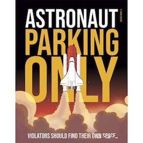 Kit 10 Placas Astronaut Parking Only